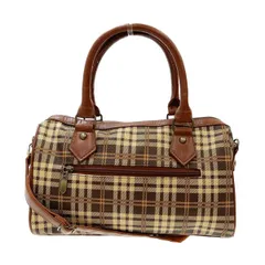 レガート ラルゴ Legato Largo レザー PVC 2WAY チェック柄 ハンドバッグ ショルダーバッグ ブラウン系 [M02832] 【中古】 | ブランドバッグ ブランドバック バック ハンドバック カバン かばん レディースバッグ おしゃれ