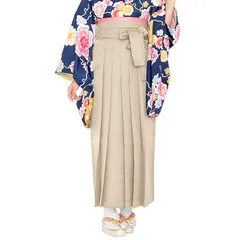 [KYOETSU] 卒業式 袴 女性 無地 紐下87cm-99cm (L, 白灰茶) 1