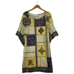 GRACE CONTINENTAL グレースコンチネンタル 総柄 五分袖 ミニワンピース size36/イエロー×ネイビー