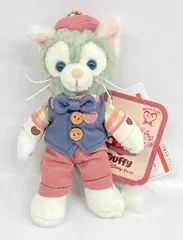 東京ディズニーシー ぬいぐるみバッッジ Sweet Duffy 2017 Duffy Brings Love ジェラトーニ(ベスト/ピンクパンツ/チェックシャツ) 2017