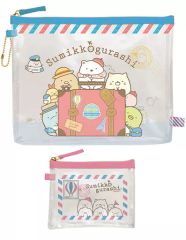 [중고] 가방 (캐릭터) 오하야의 스미데타키키분 테마 클리어 파우치 세트 (2개 세트) [스미코구라시]