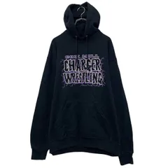 JERZEES プリント スウェット パーカー ジャージーズ L ブラック パープル プルオーバー ポケット付き 古着卸 アメリカ仕入 a610-7468