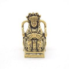 媽祖の置物 7cm 金属製 ミニチュア 着席タイプ 旅の安全 交通安全の神様