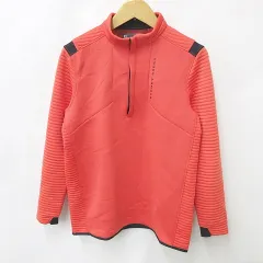 アンダーアーマー UNDER ARMOUR ゴルフ シャツ ジャケット ハーフジップ 長袖 ハイネック 厚手 ボンディング オレンジ ブラック 黒 XL