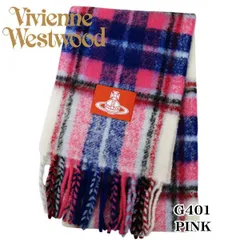 Vivienne Westwood ヴィヴィアン・ウエストウッド マフラー スカーフ アルパカ タータンチェック ピンク イタリー製 2025AW 8013014F-W01BM G401