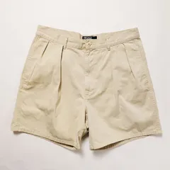 90's ポロラルフローレン 2タック コットン チノショーツ (34) アイボリー 90年代 旧タグ オールド ポロチノ ショートパンツ スクエアタグ　アメリカ古着 USED  ビンテージ ヴィンテージ