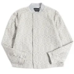 極美品□2019年製 黒タグ EMPORIO ARMANI/エンポリオアルマーニ 立体デザイン コットン WZIP ブルゾンジャケット グレー 52 伊製 正規品のサムネイル