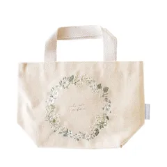 【ito&】 柔らかい色彩の刺繍が美しいミニトートバッグ グリーンリース / ミニトート レディース 刺繍 花柄 バッグ 鞄 エコバッグ お買い物バッグ 小さめ 収納 普段用 刺しゅう