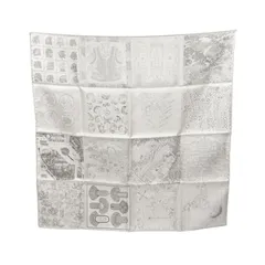 エルメス HERMES スカーフ カレ60 ロボカバール ダブルフェイス グレー シルク カレ60 レディース Used A