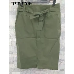 ◇ ◎ BABYLONE バビロン ベルト付 膝丈 タイト スカート サイズ38 カーキ レディース 【中古】 【1103090020923】