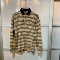 BURBERRY GOLF バーバリー ゴルフ　長袖　コットンウール　ポロシャツ　メンズ　M　三陽商会　ボーダー