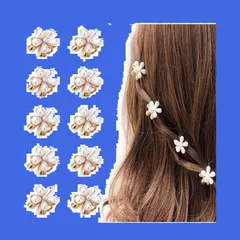 子供 髪留め バンスクリップ 誕生日 髪飾り 可愛い 卒業式 ヘアアクセサリー 真珠のヘアクリップ 入学式 前髪クリップ 花 結婚式 ヘアピン ミニヘアクリップ 10個セット LIKENNY