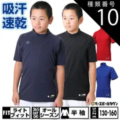 【新品未使用】種類10:(RED)レッド/140 野球 アンダーシャツ ジュニア 半袖 ハイネック デサント アンダーウェア インナー 軽量 吸汗 速乾 ストレッチ JSTD720B JSTD-720B 少年 子供