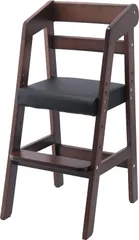 【在庫処分】14939 子ども用 ダイニングチェア 2才~5才推奨 ダークブラウン クッション 3段階調整可能 木製 ハイチェア キッズチェア 不二貿易