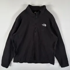 古着 ザ・ノースフェイス THE NORTH FACE フリースジャケット ハーフジップ フリーストレーナー ワンポイントロゴ刺繍 XL  ブラック メンズ