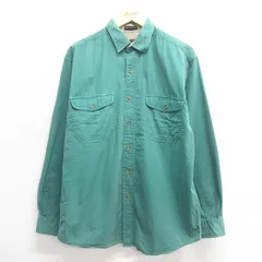 L/古着 エディーバウアー 長袖 ブランド シャツ メンズ 90s コットン 緑 グリーン spe 25may27 中古 トップス