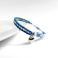 【キッズ】オーロラビーズのゴムブレスレット　* ときめきのパレット / ブルーベリー *