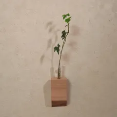 美品木製壁掛け花器一輪挿し重厚感あるしっかりとしたつくり花台