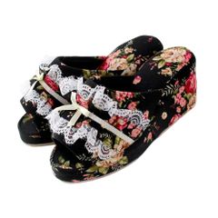 薔薇 ローズ スリッパ 厚底 8cm ヒールスリッパ