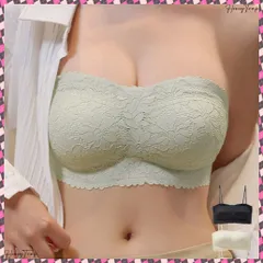 送料無料 ストラップレスブラ盛れるずれない落ちない 谷間見せノンワイヤーブラレディース ドレスブラ チューブトップ 滑り止め 2WAYブラ美背 単品ブラ 結婚式 ベアトップ 脇肉脇高ブラ安心感 レース ブラジャー 透明ストラップ付き