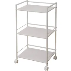 【在庫セール】[山善] スチールラック 幅42.5×奥行30×高さ82.5cm 耐荷重30kg 3段 2WAY仕様(ストッパー付きキャスター/固定式アジャスター) パンチング仕様 場所を選ばない 組立品 ホワイト CPR-80433C(WH)