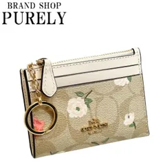 コーチ 財布 レディース COACH コインケース シグネチャー フローラル プリント ミニ ID スキニー ポーチ CR972 IMOTV ライトカーキ×チョークマルチ