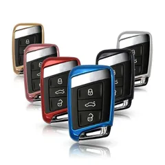 キーカバー 車 フォルクスワーゲン メタリック TPU製 全6色 送料無料 キーケース メッキ VW Volkswagen用 ゴルフ7 パサート Polo など 専用設計 スマートキー キーホルダー 車用品 カーアクセサリー  人気 カーアクセ 小物