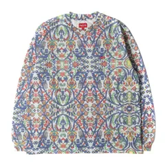 【新品】Supreme シュプリーム Tシャツ サイズ:L / 23SS タペストリー柄 スモールボックスロゴ ロングスリーブ Tシャツ (Small Box L/S Tee) / ホワイト(Tapestry) / トップス カットソー 長袖【メンズ】