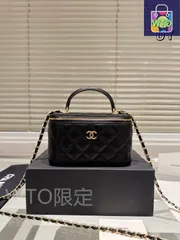 【今日特価】CHANEL リップスティックケース ハンドル付き メイクボックス（サイズ 20cm）