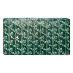 【真贋判定済】GOYARD ゴヤール 2つ折り長財布  グリーン×イエロー×S金具 ウォレット B05038FC8Z