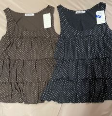ドット柄 ノースリーブ 2枚セット