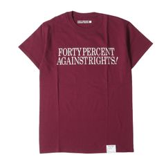 新品同様 FPAR / FORTY PERCENTS AGAINST RIGHTS フォーティーパーセント アゲインストライツ Tシャツ サイズ:S ブランドロゴ クルーネック 半袖Tシャツ バーガンディー トップス カットソー【メンズ】