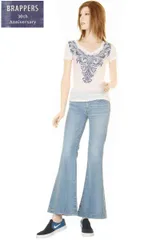 BRAPPERS ブラッパーズ LSB803J-114 ライトブルー リラックス ライトフレア RELAXED LIGHT FLARE HD フレアパンツ ブラッパーズ レディース  レディースパンツ 新品 ボトムス ジーンズ フレアデニム スリム デニム
