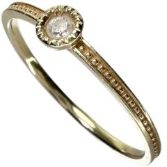 9号 【ete/エテ】1Pリング ダイヤモンド 0.03ct リング・指輪 K10ゴールド 10金  0.8g レディース 【中古】【真子質店】【NN】