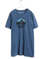 【お得なクーポン配布中!】 USA製 パタゴニア プリント 半袖 Tシャツ メンズ XL 19年製 アウトドア フィッツロイ スコープ グラフィック アート 細身 大きいサイズ 紺