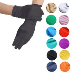 ショートグローブ サテン グローブ ショート 手袋 レディース 光沢 日焼け 日除け 両手 メンズ 白 ホワイト 黒 ブラック 赤レッド ピンク ブラウン 茶色 ゴールド シルバー 緑 グリーン コスプレ衣装イベント ダンス衣装ウェディング★2