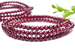 芳醇なワインカラー ロードライトガーネット 3.5mm 3連タイプ ブレスレット パワーストーン 天然石 _BG4938-35