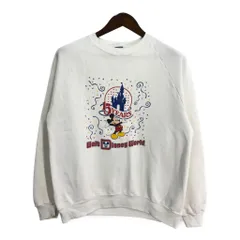 80年代 USA製 Disney ディズニー ミッキーマウス スウェット キャラクター ホワイト (レディース XL) 中古 古着 R3194