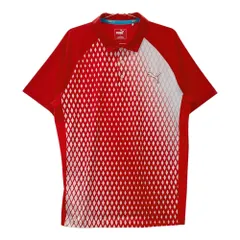 サイズ：XL PUMA GOLF プーマゴルフ  半袖ポロシャツ 総柄 レッド系 [240101294587]# ゴルフウェア メンズ ストスト