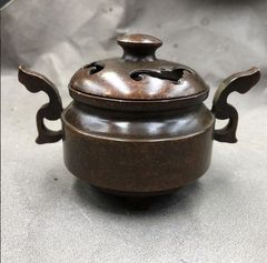 M-37】☆昭和初期、細工物の名工 藤原陶臣先生 備前焼香炉 茶道具