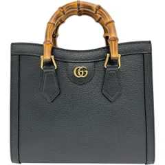 【GUCCI/グッチ】ダイアナ スモール 702721 2WAYショルダーバッグ   ハンドバッグ レザー/バンブー ブラック ゴールド金具 レディース 【中古】【真子質店】【BL】