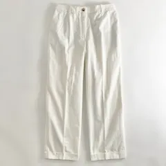 76j2 フランス製 HERMES エルメス マルジェラ期 スラックスパンツ カジュアルパンツ Hボタン サイズ40 ホワイト コットン100％ レディースのサムネイル