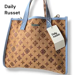 ★未使用美品★Daily Russet　デイリーラシット　ハンドバッグ　ショルダー　2way　スエード　型押し　百合紋章総柄
