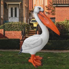 【美品】トリ　鳥　ペリカン　木彫り　置物　インテリア　工芸品　美術品　A3175 美品】トリ 鳥 ペリカン 木彫り 置物 インテリア 工芸品 美術品