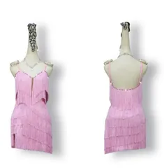 社交ダンス衣装　ラテンワンピースドレス フリンジドレス オーダーメイド