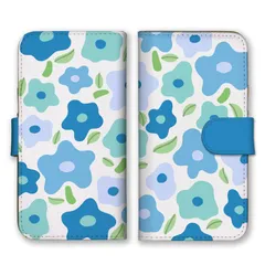 iPhone14ProMax ケース 手帳型 アイフォン14 プロマックス スマホケース 携帯ケース 花柄 フラワー かわいい 可愛い おしゃれ 大人女子 白 ホワイト 水色 カラー01