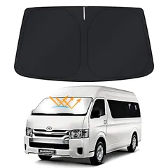 【多層断熱素材】BLUESEATEC トヨタ ハイエース 200系 サンシェード フロントガラス用 パラソル 車用サンシェード HIACE H200 標準ボディ H16.8～ 車種専用設計 UVカット 日焼け防止 劣化防止 断熱 簡単着脱 折り畳み式 サン 1