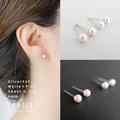 ピアス レディース パール 4mm シンプル 小ぶり 小さい silver925 シルバー925 SV925 金属アレルギー対応