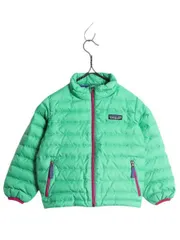 【お得なクーポン配布中!】 パタゴニア ダウン セーター キッズ ベビー 3歳 90cm 100cm 15年製 赤ちゃん Patagonia ナイロン ジャケット ブルゾン フルジップ グリーン