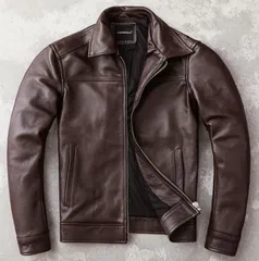 革の革の革のジャケットの新型の男性の修身の革のジャケットはカジュアルな深い茶色のビジネスの男性の服開襟の大きいサイズのコートです